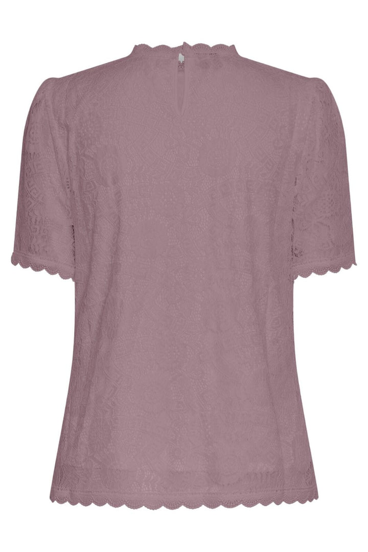 Pieces - Pcolline Ss Lace Top - 4474972 Woodrose T-shirts 