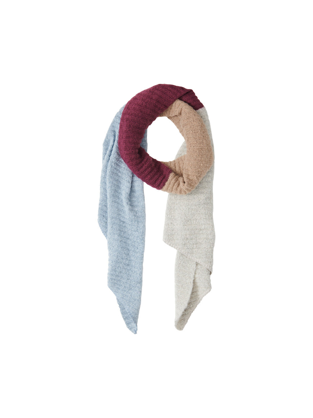 Pieces, Pcpyron Structured Block Long Scarf, Grape Wine Block stripes