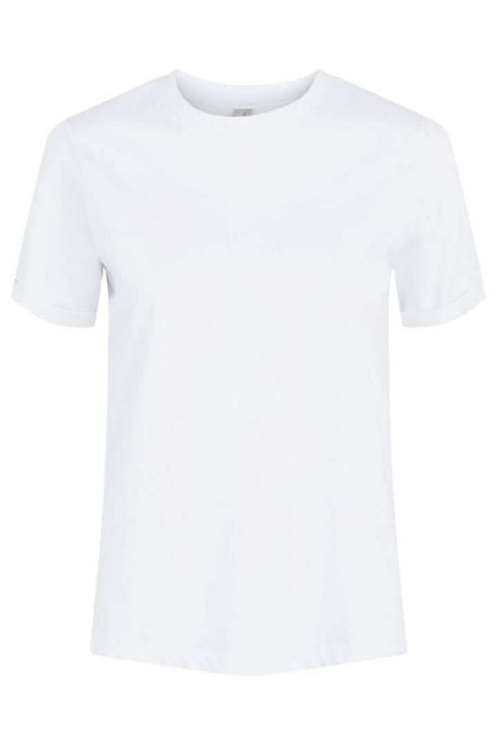 Pieces - PcRia SS Fold Up Tee - Bright white T-shirts 
