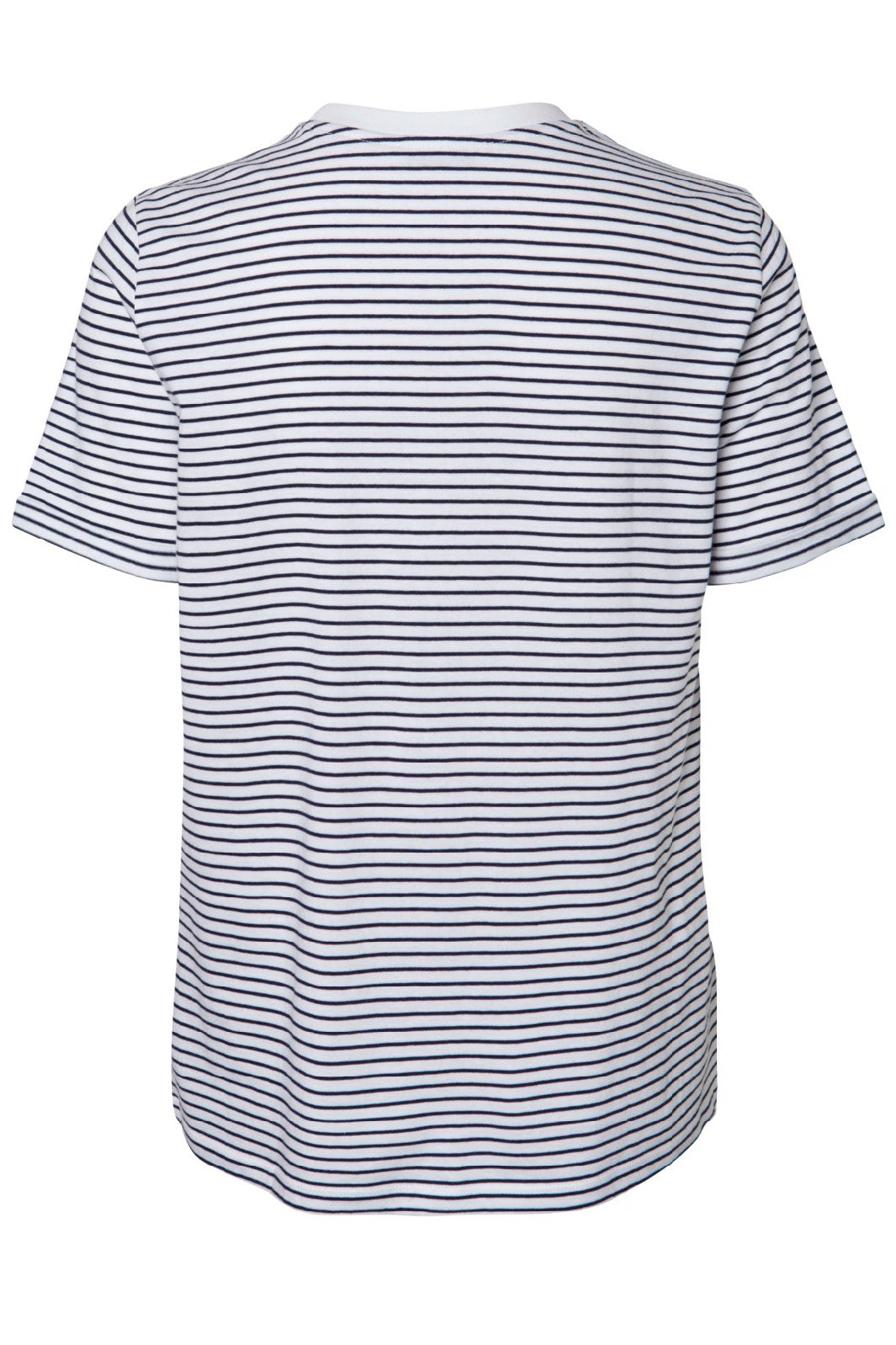 Pieces - PcRia Ss Fold Up Tee - Bright White/Maritime Blue T-shirts 