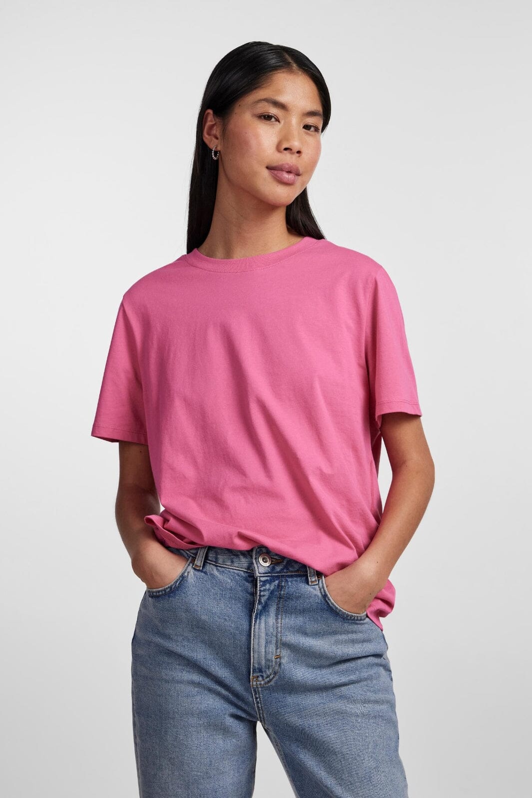 Pieces - Pcria Ss Solid Tee - 4280171 Shocking Pink T-shirts 