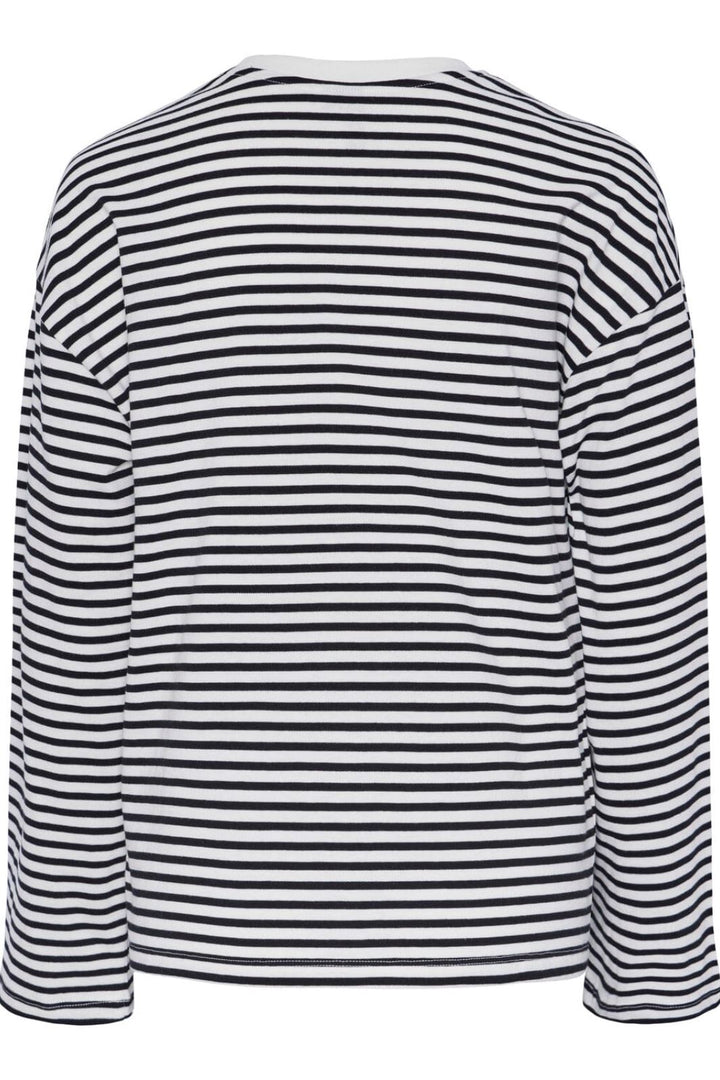 Pieces - Pcsadie Ls Top - 4402428 Cloud Dancer Black Bluser 