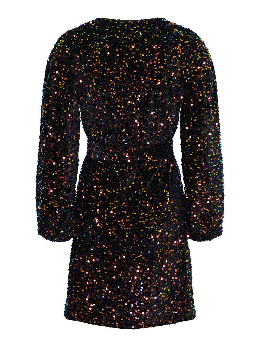 Pieces - Pcstella Ls Sequin Wrap Dress - 4514774 Black Sequins