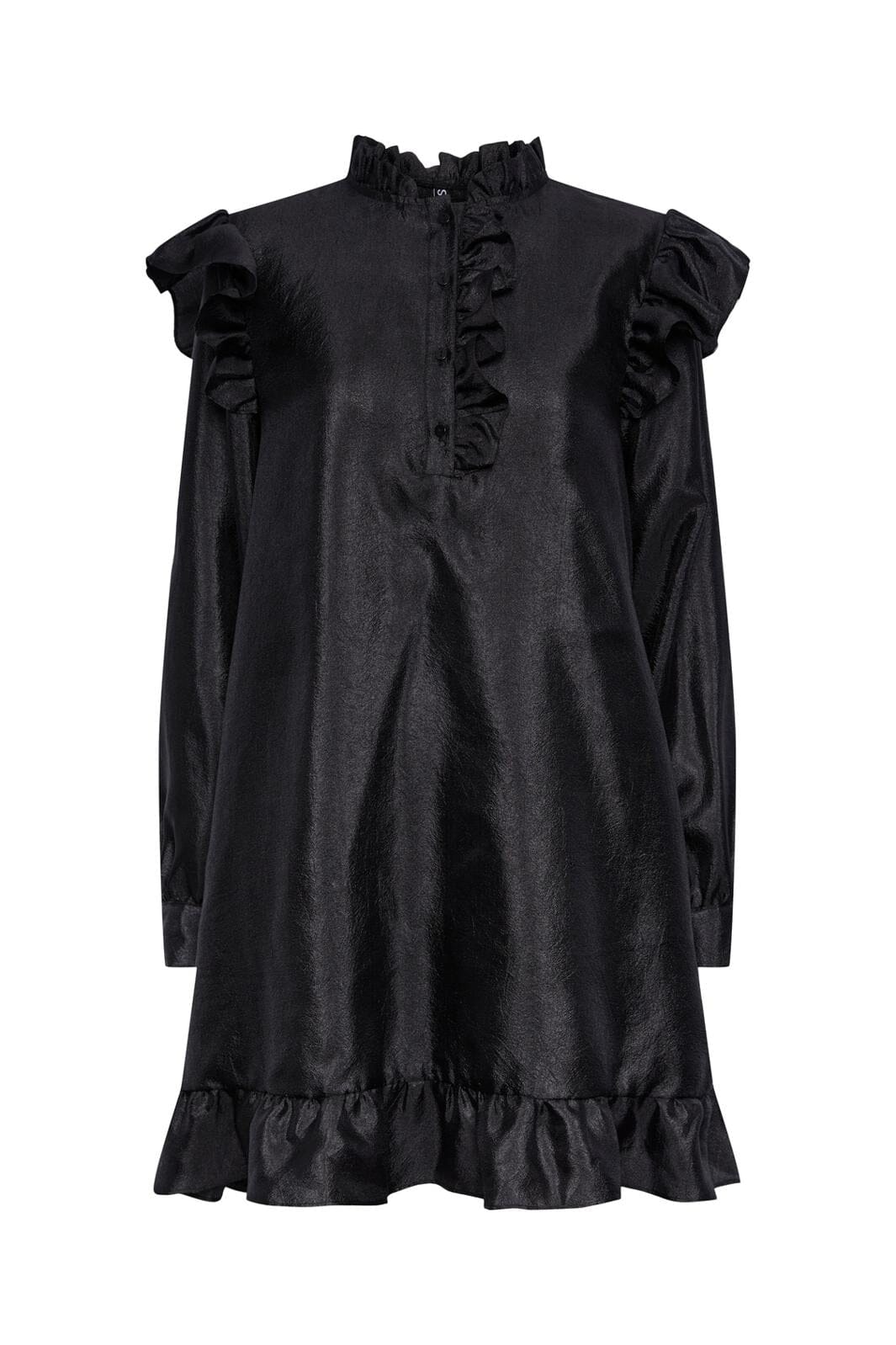 Pieces, Pcsun Ls Short Dress, Black