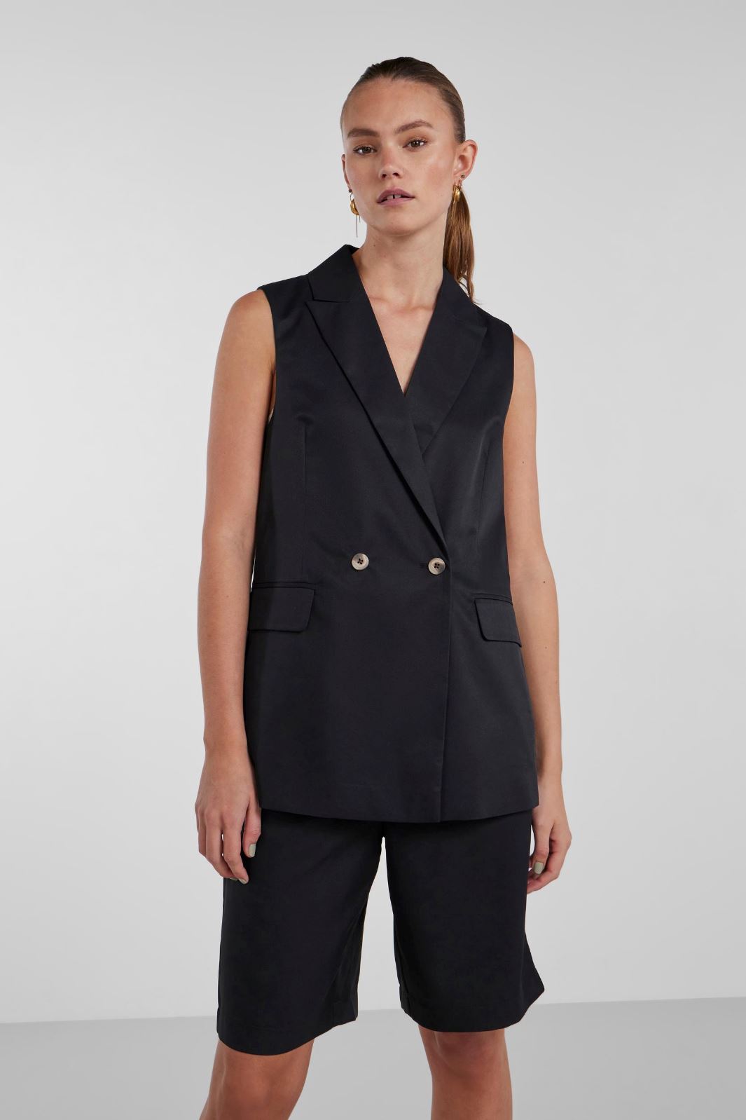 Pieces - Pctally Blazer Vest - Black Veste 