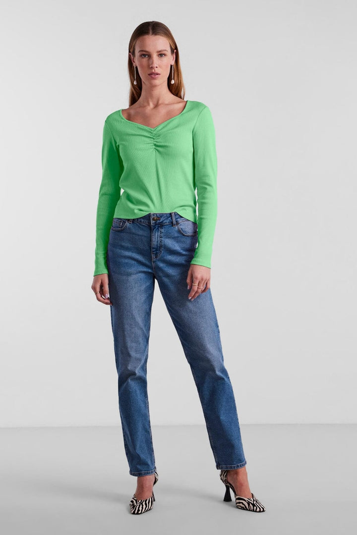 Pieces - Pctania Ls Top Bc - Absinthe Green Bluser 