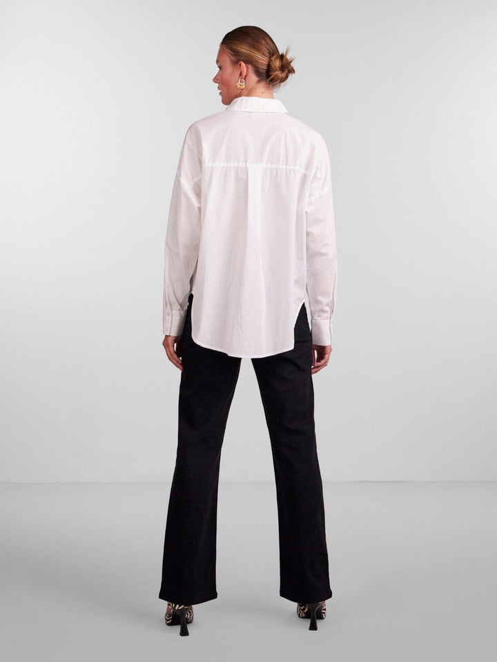 Pieces - Pctanne Ls Loose Shirt - 4121209 Cloud Dancer Skjorter 