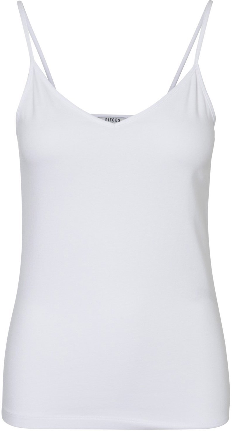 PIECES - Sirene Singlet - Bright White Toppe 
