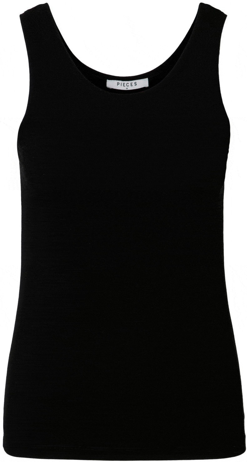 PIECES - Sirene Tank Top - Black Toppe 