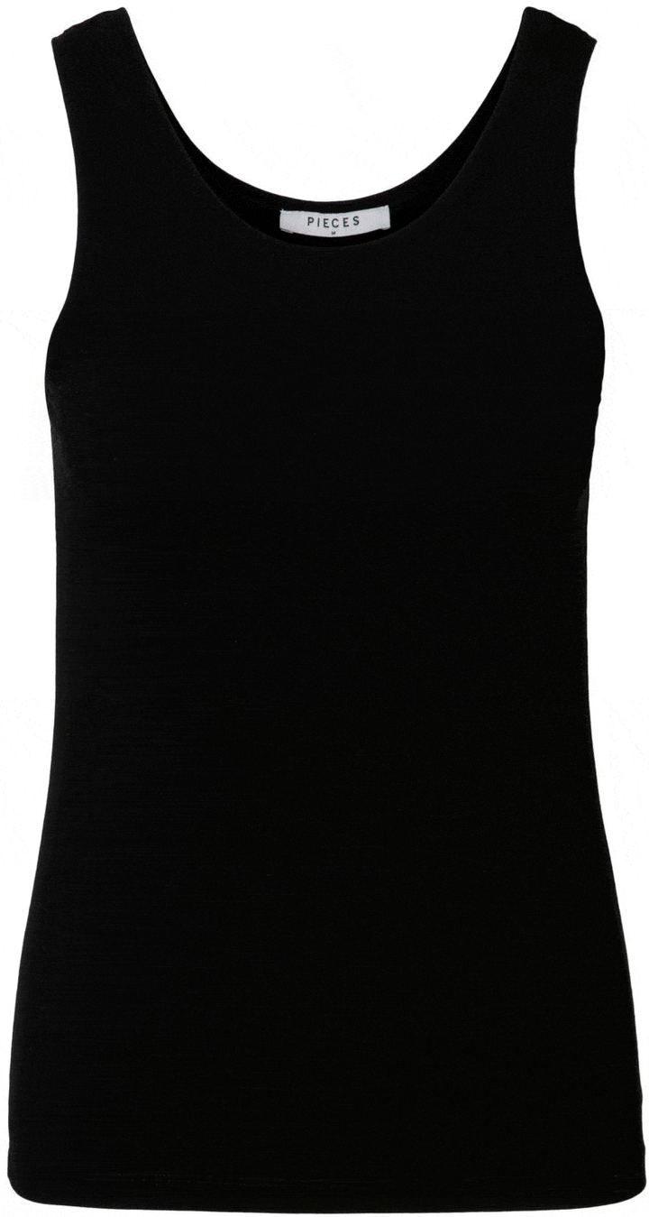PIECES - Sirene Tank Top - Black Toppe 