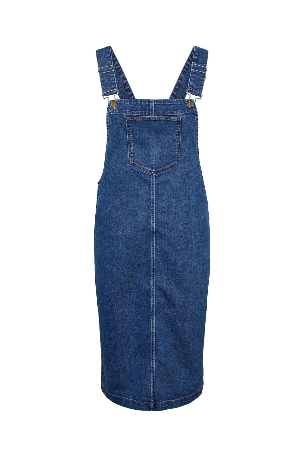 Pieces X Ditte Estrup, Pcally Sl Midinim Spencer Dress, Medium Blue Denim