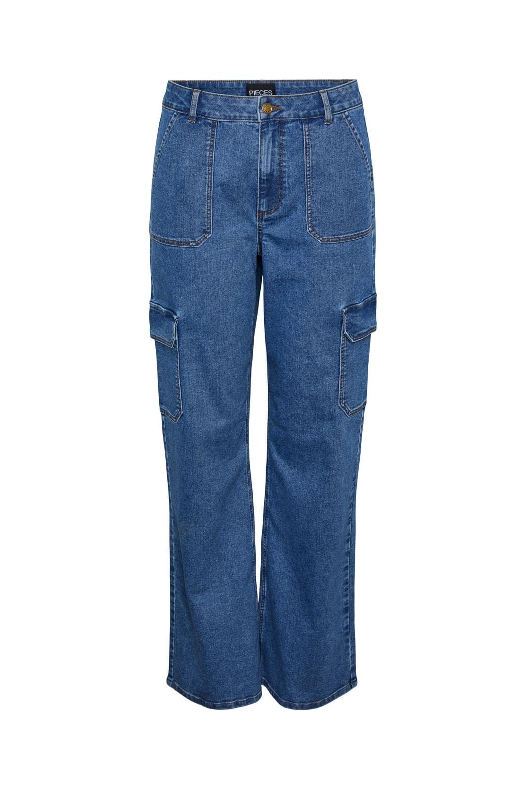 Pieces X Ditte Estrup, Pcally Mw Straightrgonim Pants, Medium Blue Denim
