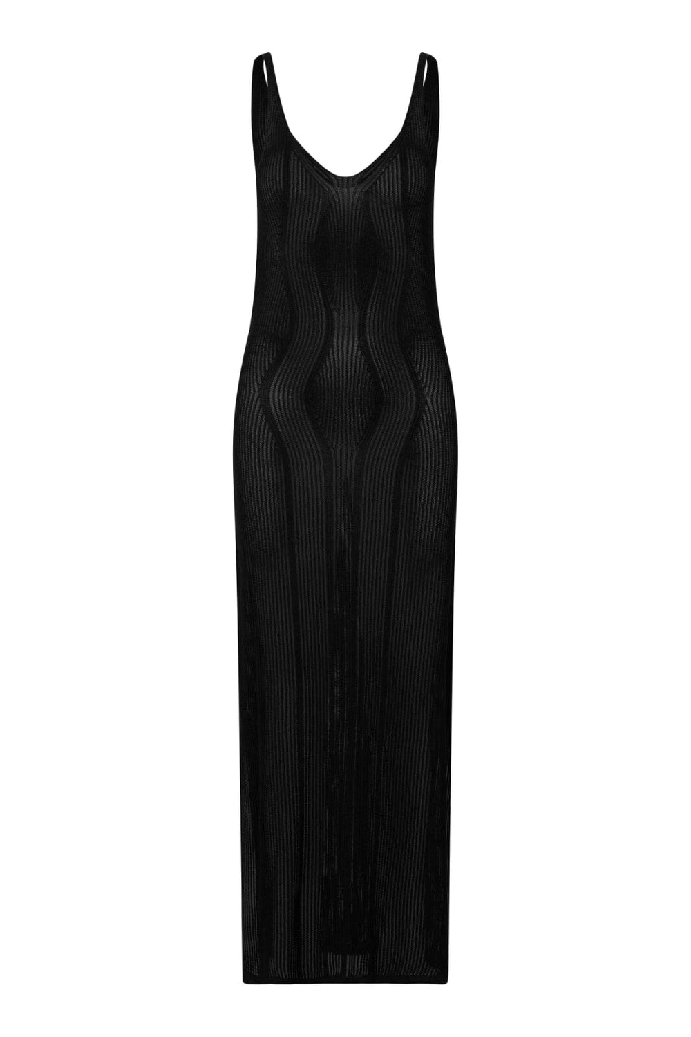 Second Female - Amalfi Knit Strap Dress - Black Kjoler 