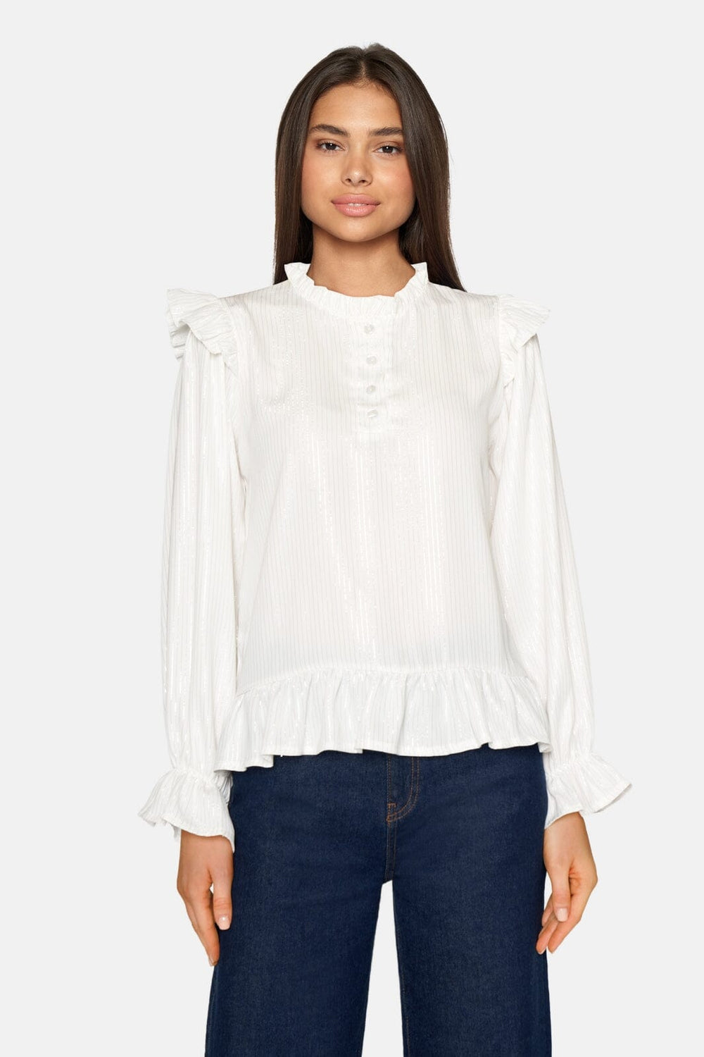 Sisters Point - Disko-Sh - 102 White/Silver Bluser 