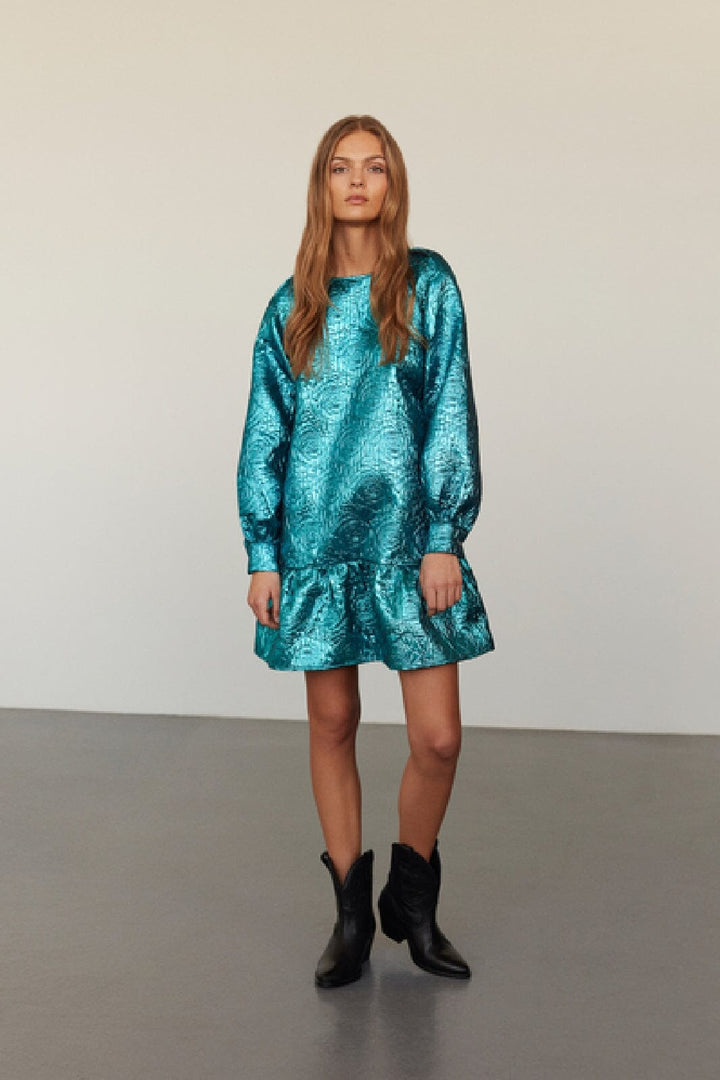 Sofie Schnoor - S234120 Short Dress - Turquoise Kjoler 