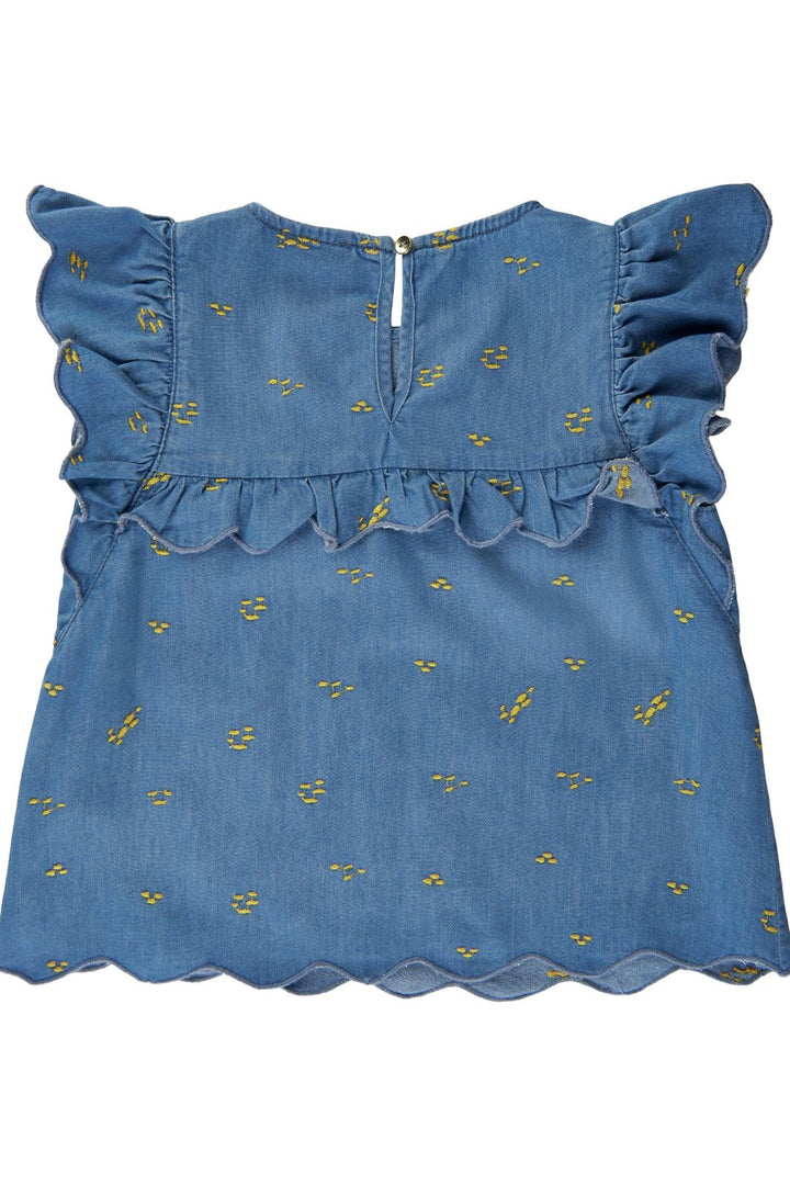 Soft Gallery - SGFlorin Chambray Top - BLUE DENIM Toppe 