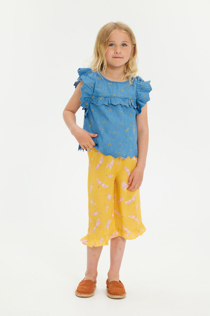 Soft Gallery - SGFlorin Chambray Top - BLUE DENIM Toppe 