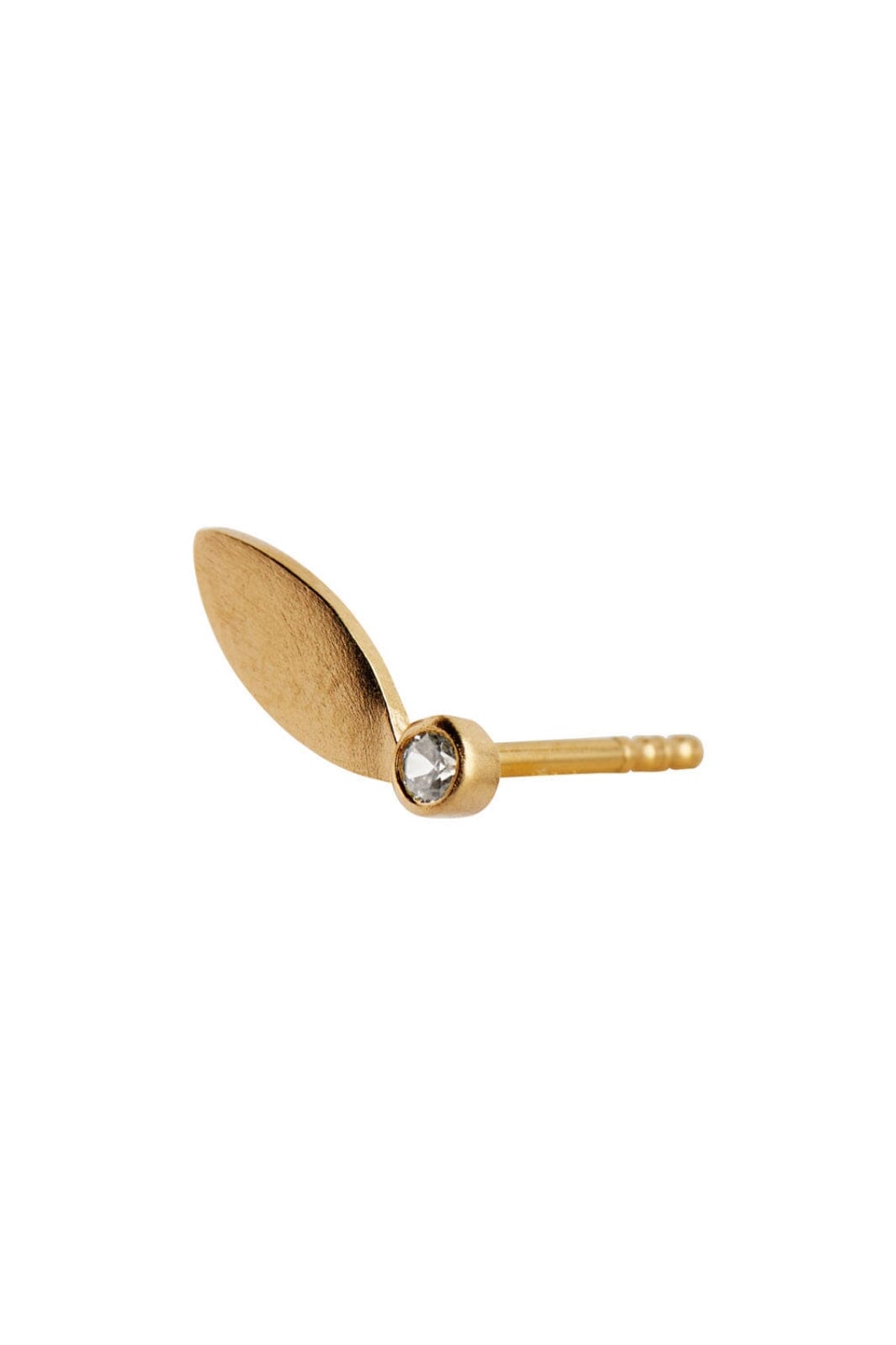 Stine A - Big Dot Leaf Earring Light Peridot Gold - 1263-02-S Øreringe 