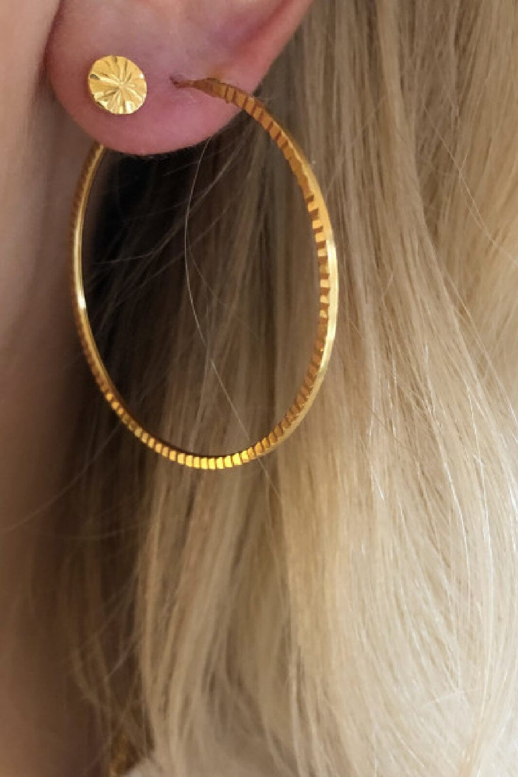 Stine A - Big Etoile Creol Earring - Gold - 1191-02-S Øreringe 