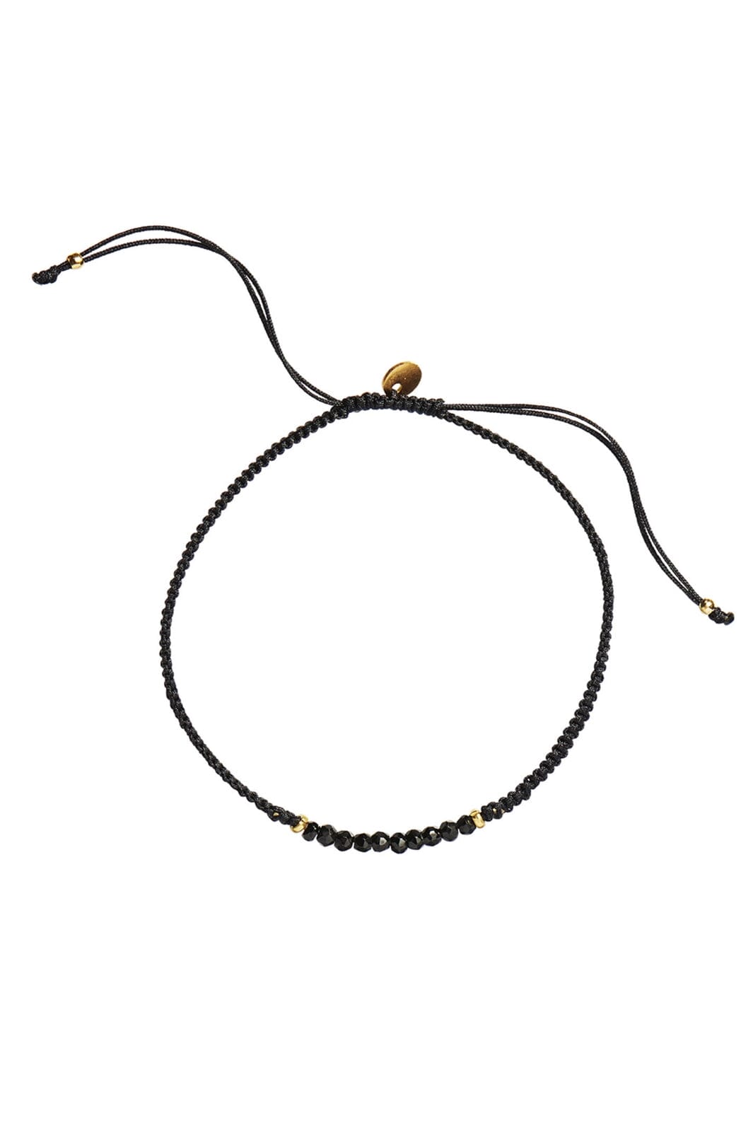Stine A - Candy Bracelet - Black Spinel And Black Ribbon - 3049-02-Os Armbånd 