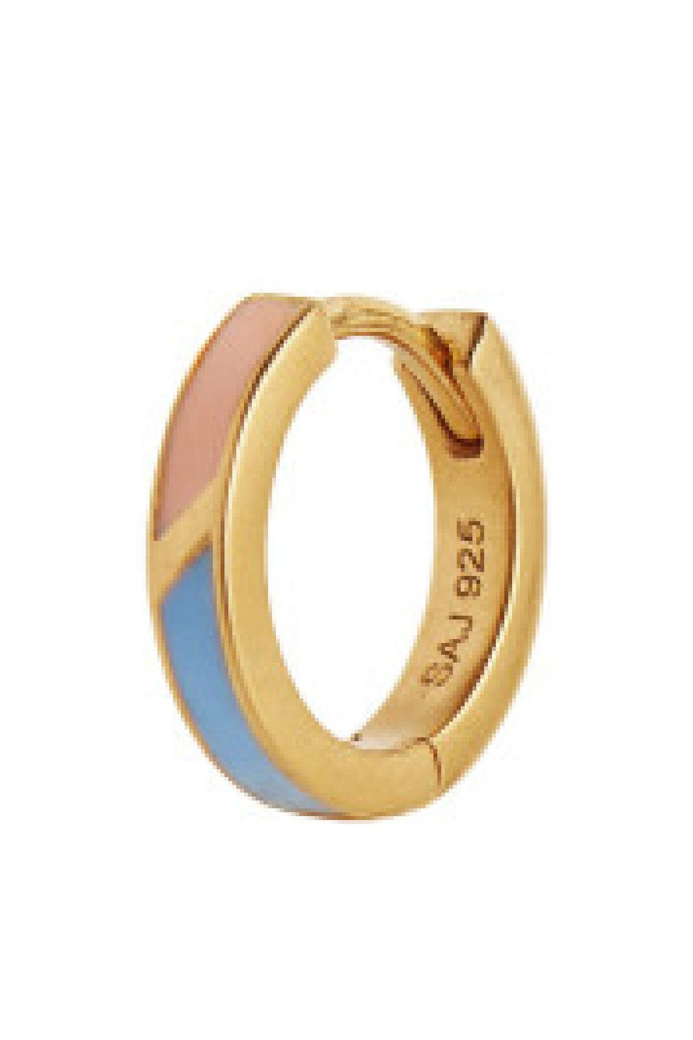 Stine A - Petit Circus Huggie Earring Blue & Pale Peach Enamel Gold - 1265-02-S Øreringe 