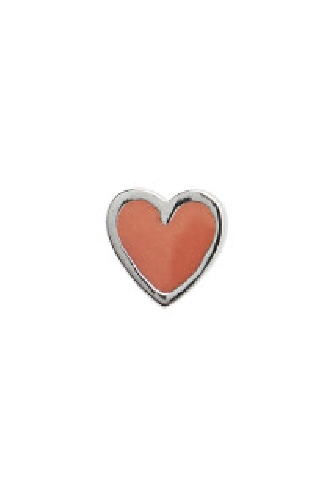 Stine A - Petit Love Heart Coral Enamel Silver - 1181-00-Coral 
