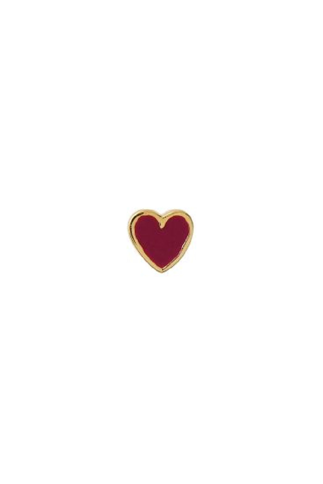 Stine A - Petit Love Heart Earring Gold 1181-02 - Burgundy Øreringe 