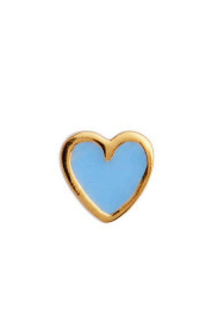 Stine A - Petit Love Heart Light Blue Enamel Gold - 1181-02-Light Blue Øreringe 