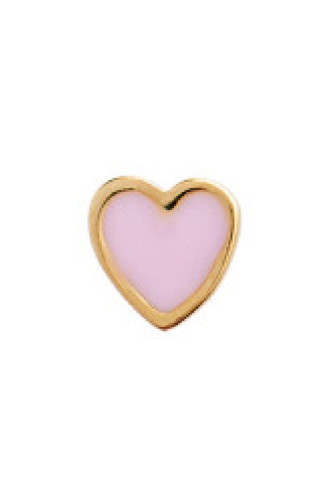 Stine A - Petit Love Heart Light Pink Enamel Gold - 1181-02-Light Pink Øreringe 