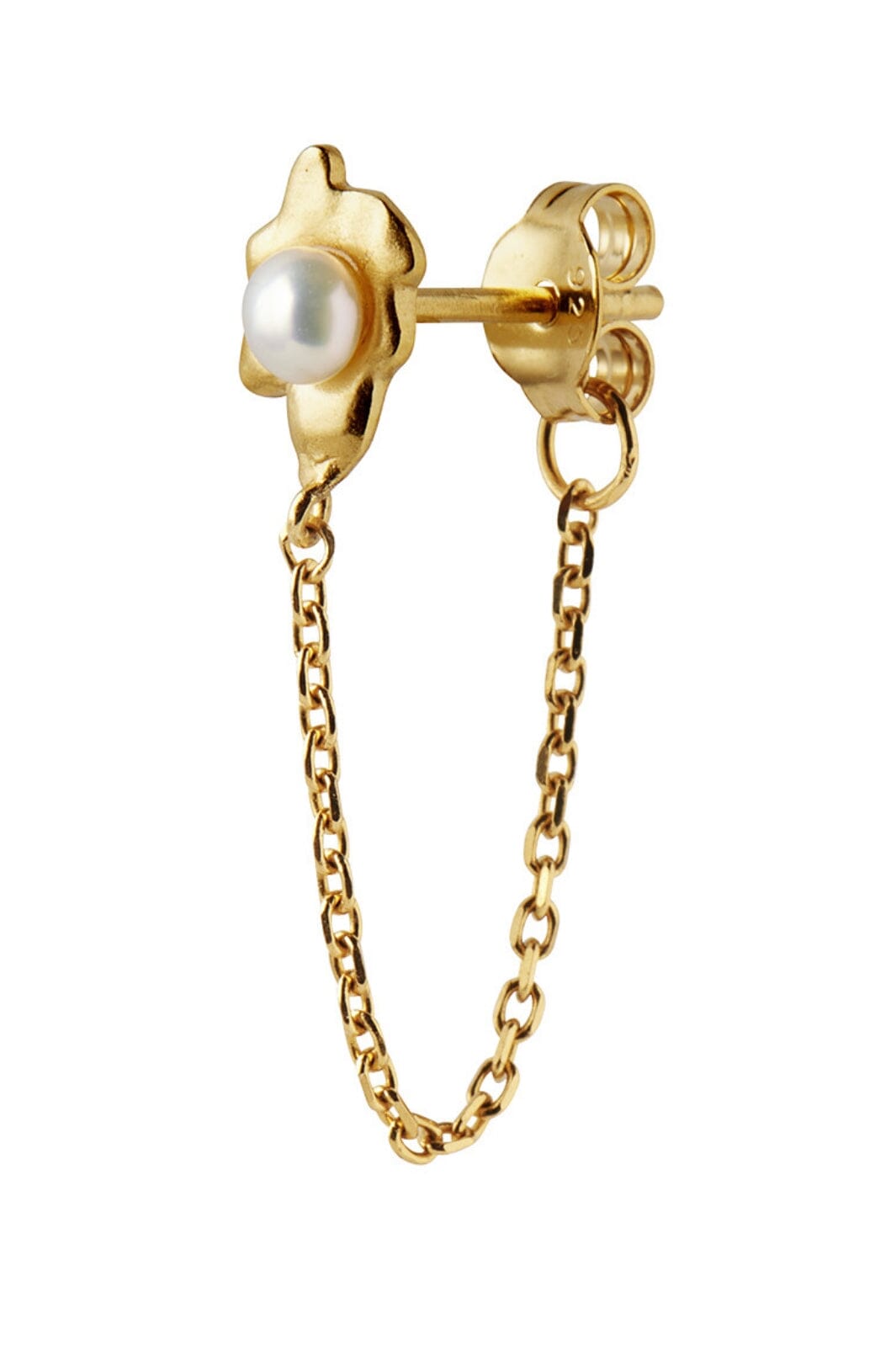 Stine A - Shelly Pearl Earring W/ Chain - 1291-02-S Øreringe 