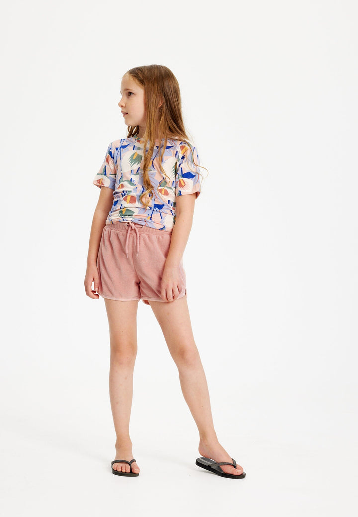 The New - Tngwyneth S_S Tee - Peach Beige Flower Aop T-shirts 