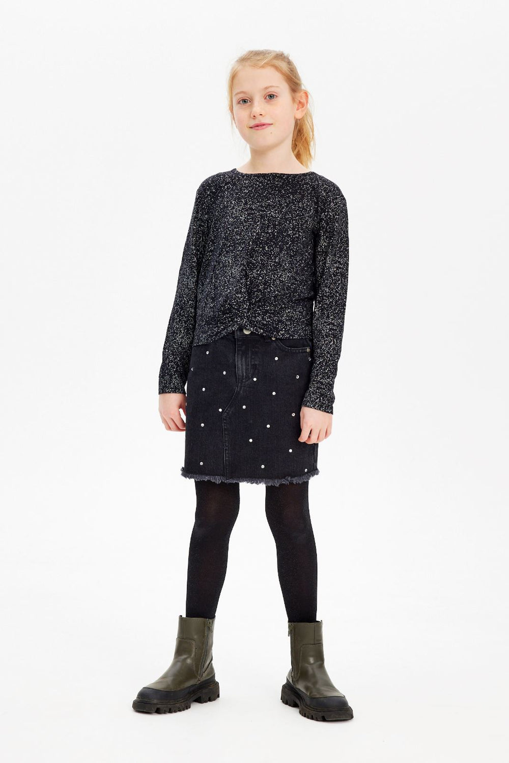 The New - Tnisia Denim Skirt - Black Denim Nederdele 