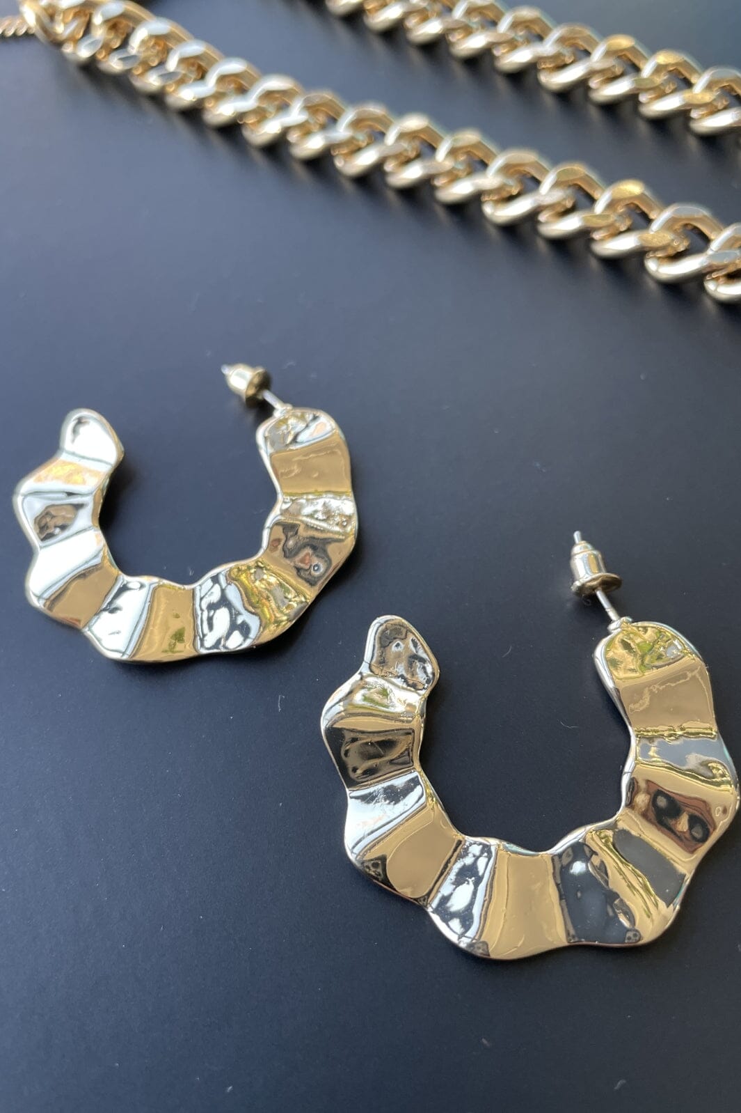 Valentin Studio - Wave Earring - Forgyldt Øreringe 