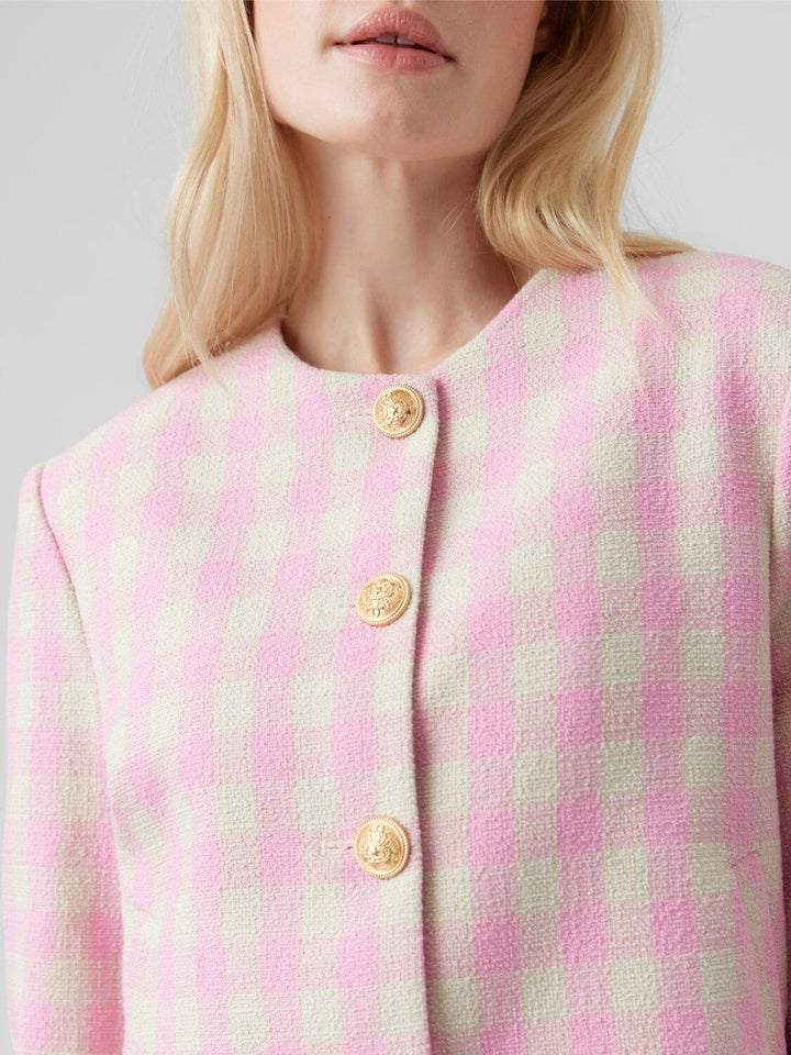 Vero Moda - Vmbreesay Ls Tweed Blazer - 4189709 Bonbon BIRCH Blazere 