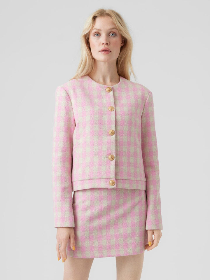 Vero Moda - Vmbreesay Ls Tweed Blazer - 4189709 Bonbon BIRCH Blazere 