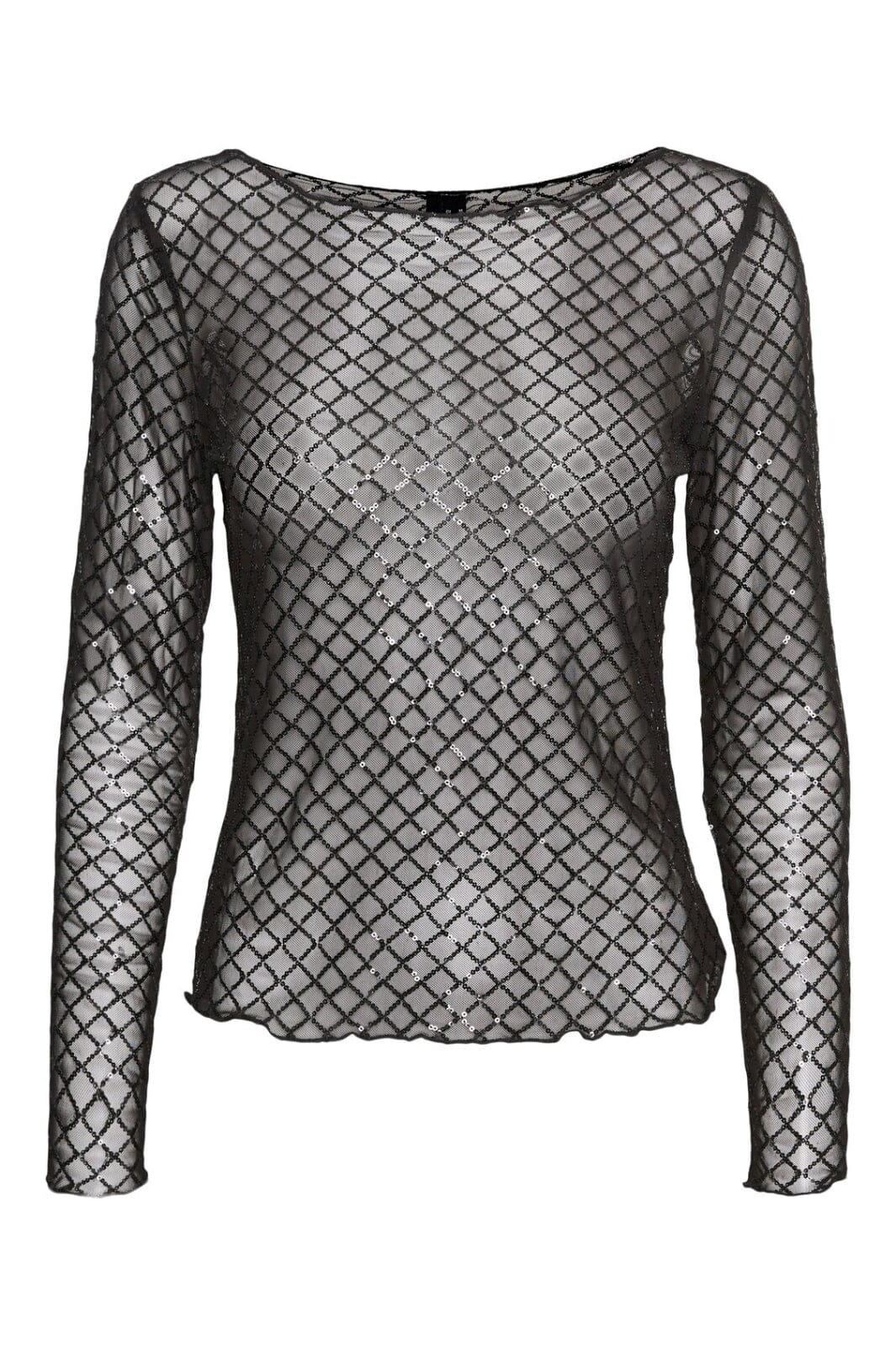 Vero Moda - Vmsafina Ls Top Jrs - Black - Detail:SEQUINS Bluser 