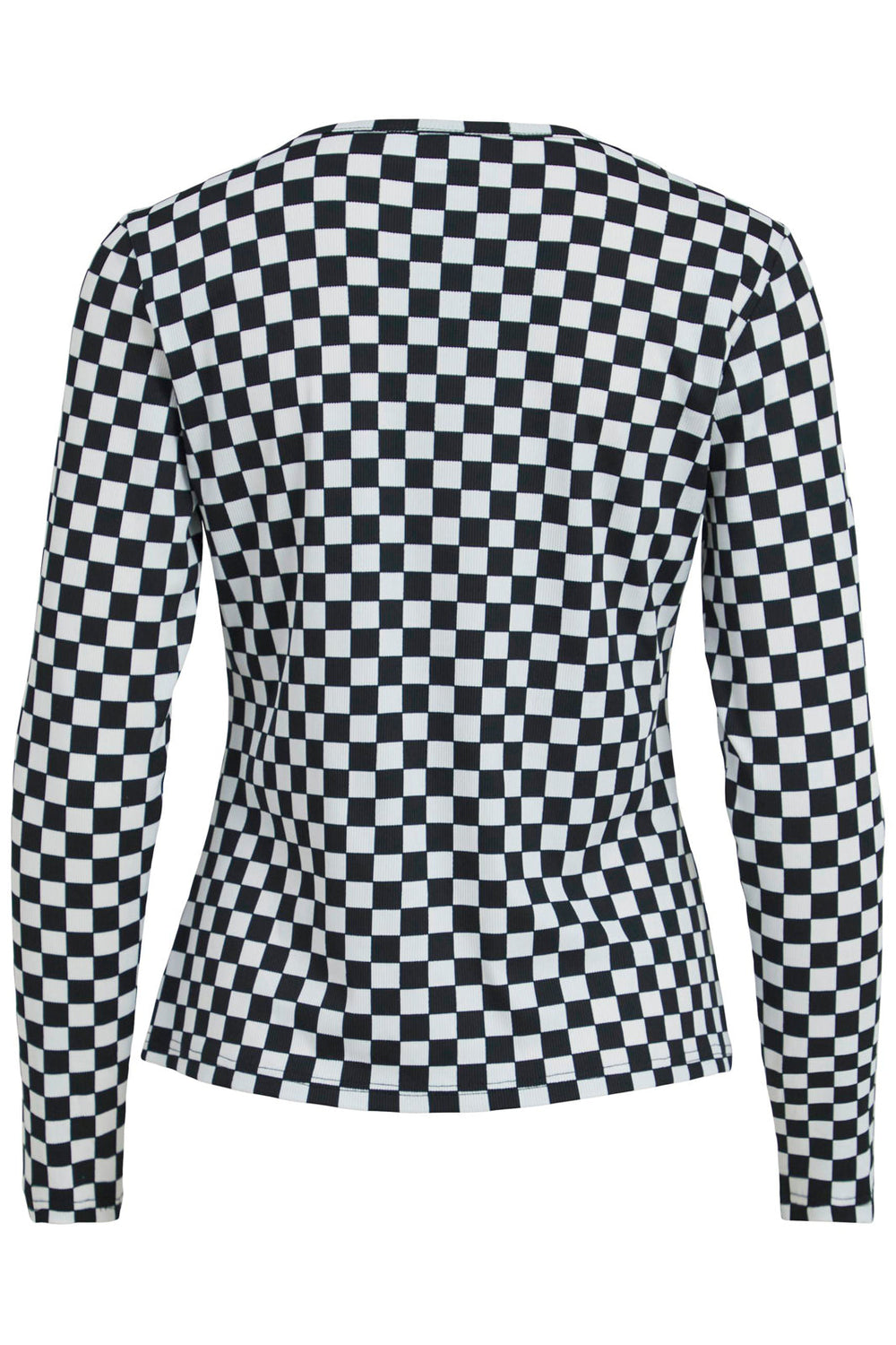 VILA - ViChecks L/S Top - Black/White Bluser 