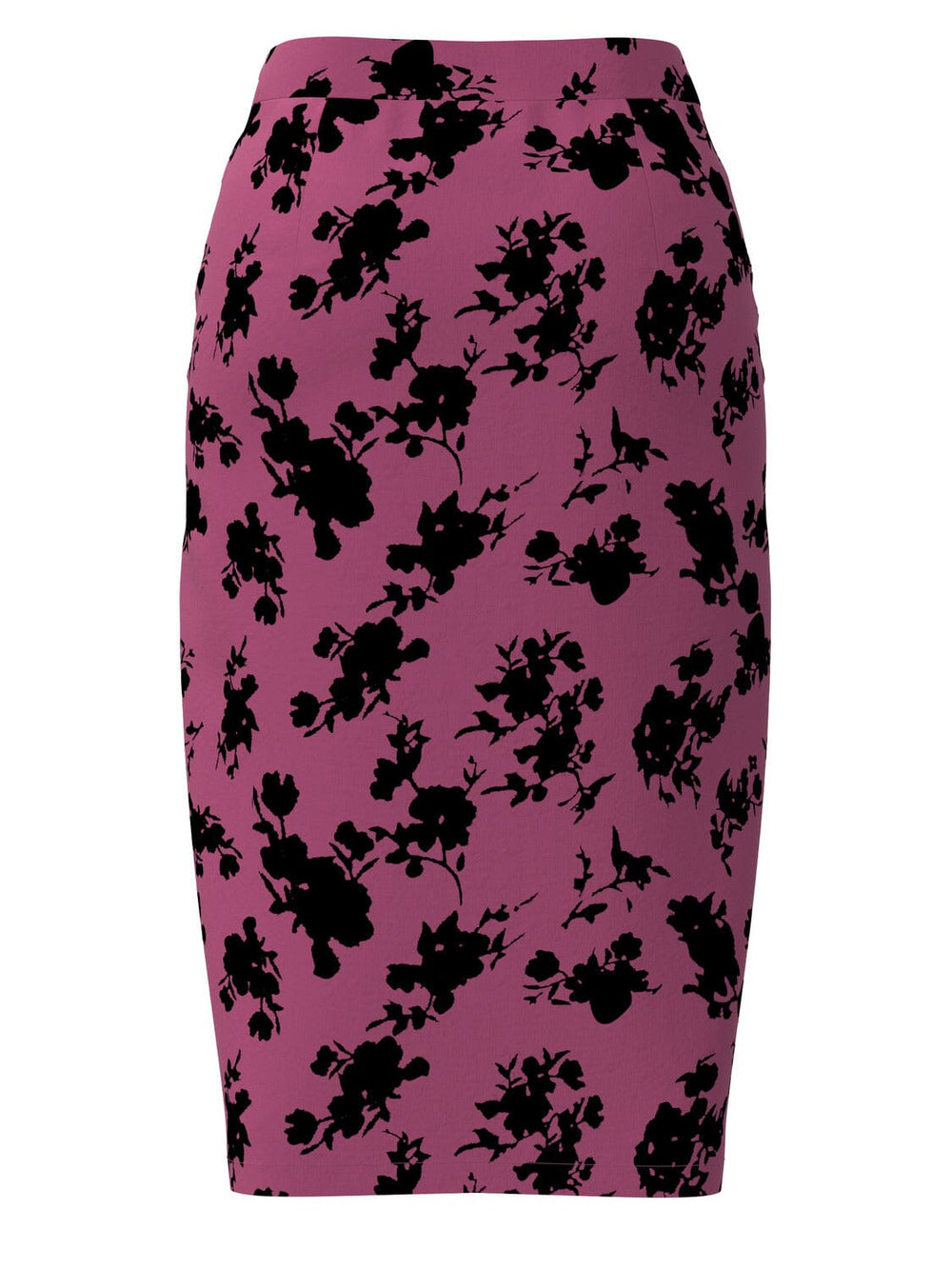 Vila, Vimonia Hw Pencil Midi Skrit/Ka, Fuchsia Pink BLACK FLOWERS