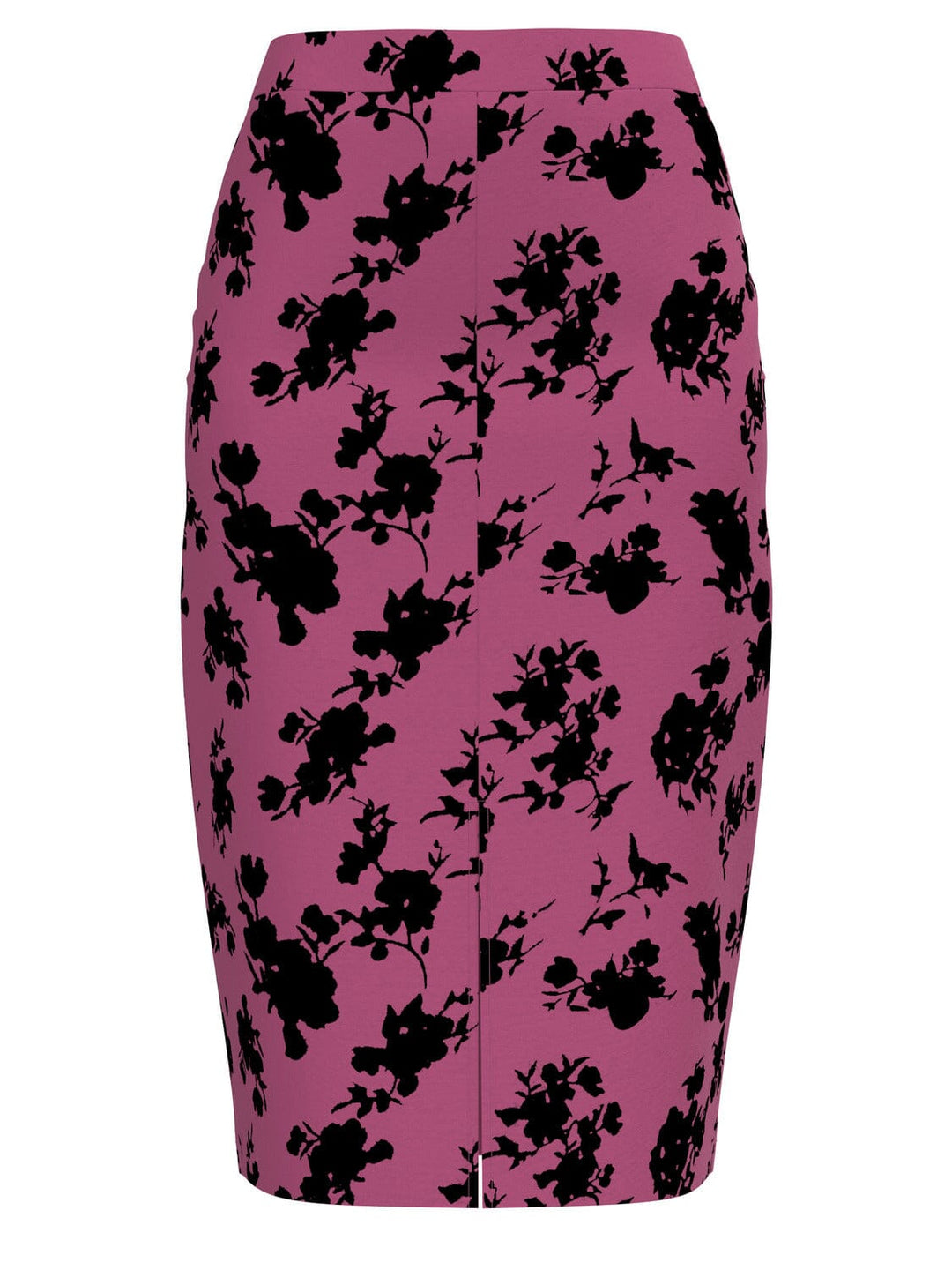 Vila, Vimonia Hw Pencil Midi Skrit/Ka, Fuchsia Pink BLACK FLOWERS