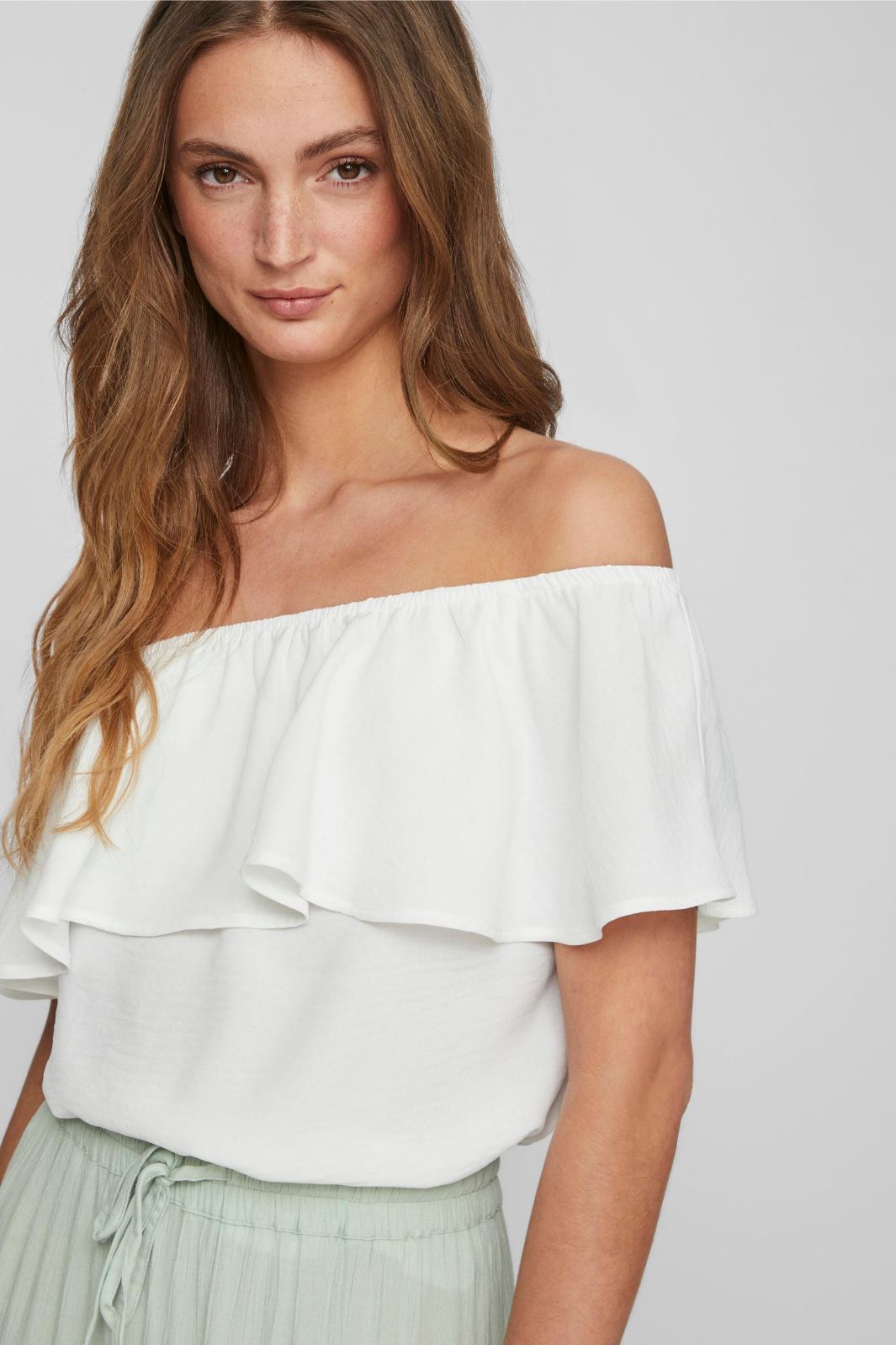 Vila - Virasha Off Shoulder top - Cloud dancer Toppe 