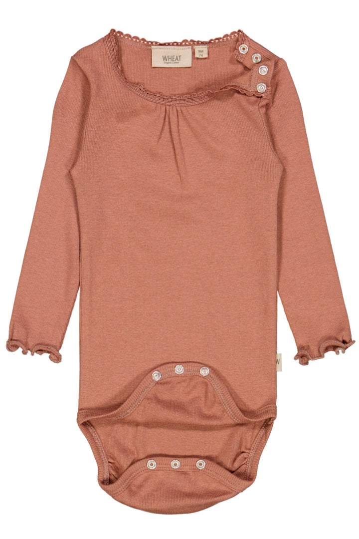 Wheat - Body Rib Lace LS - 2102 Vintage Rose Bodystockings 