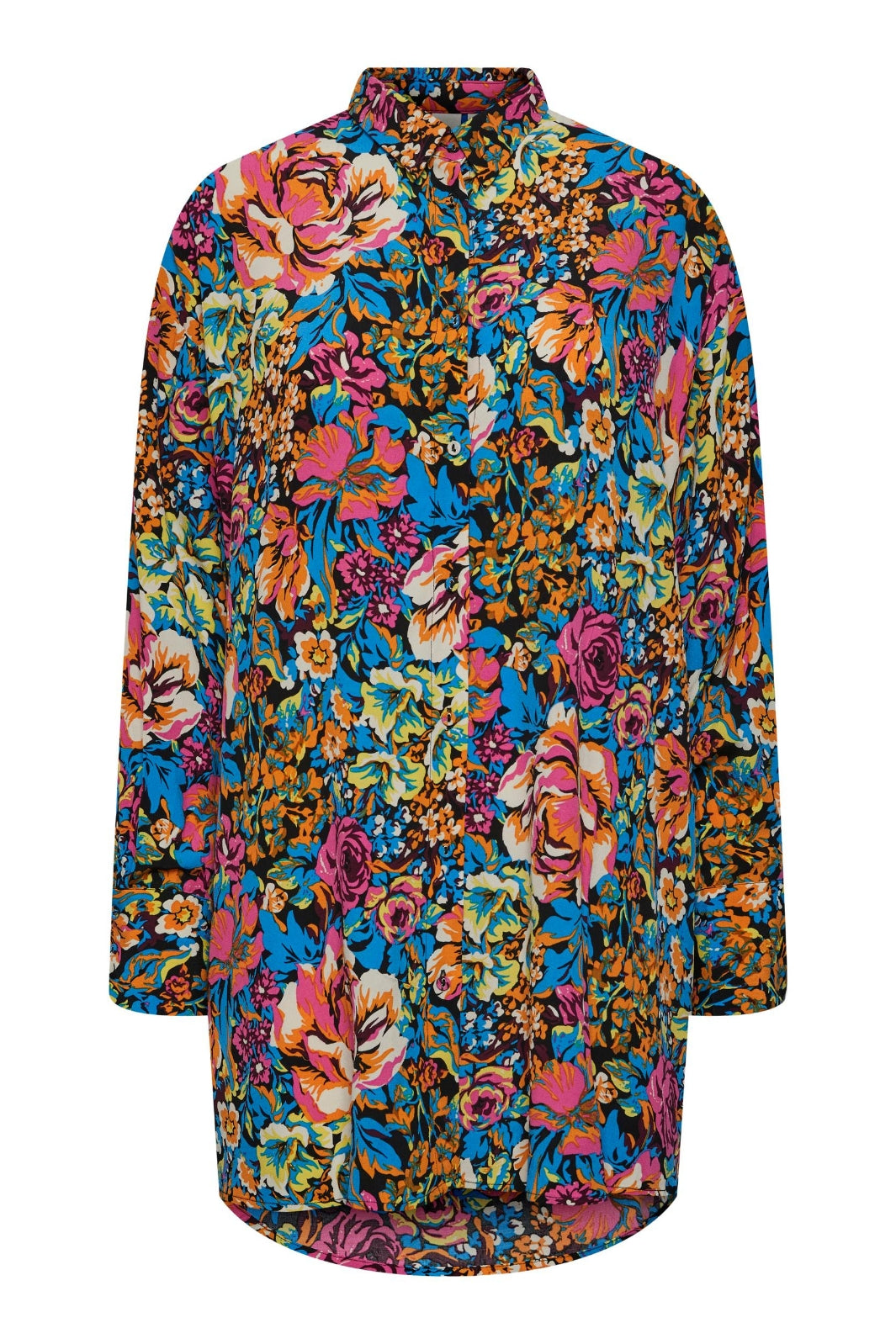 Y.A.S - Yasablossom Ls Oversize Shirt S. - Black Ablossom print Skjorter 