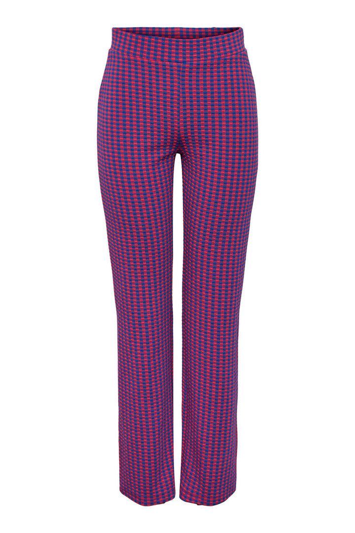 Y.A.S - Yascasualla Hw Flared Pants - Ca - Beetroot Purple - Beetroot Purple Check Bukser 