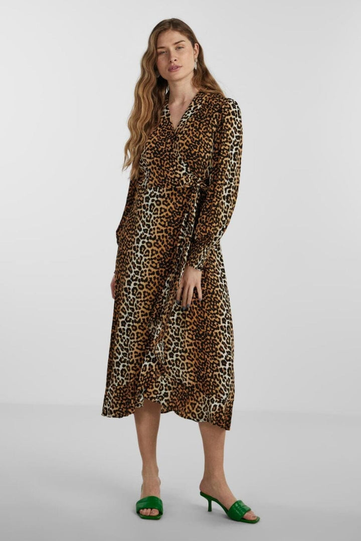 Y.A.S - Yasleonora Ls Wrap Long Dress S. - 4315614 Nomad Leonora Aop Kjoler 