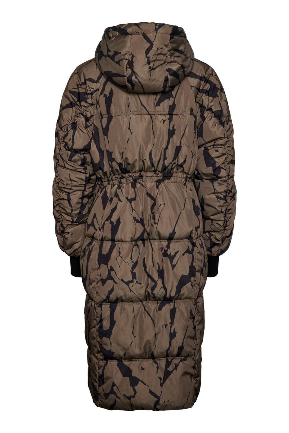 Y.A.S - Yasmarbel Long Padded Coat S. - Black Marbel print Jakker 