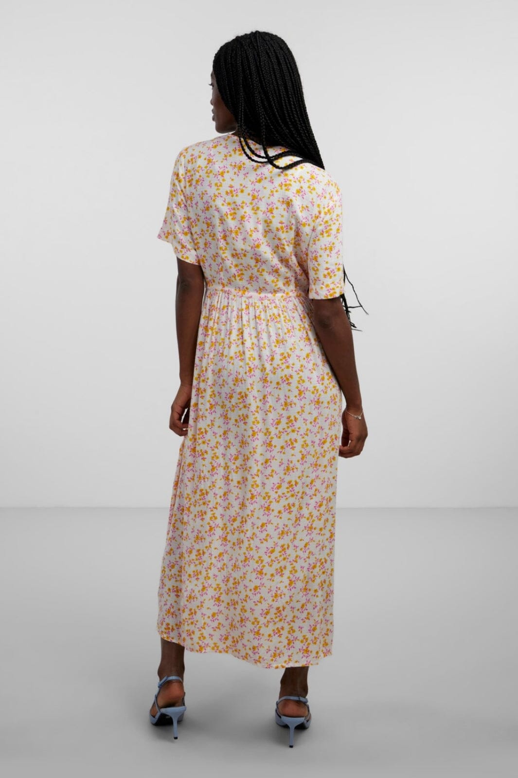 Y.A.S - Yasmicca Ss Long Wrap Dress S. - Star White Micca print Kjoler 