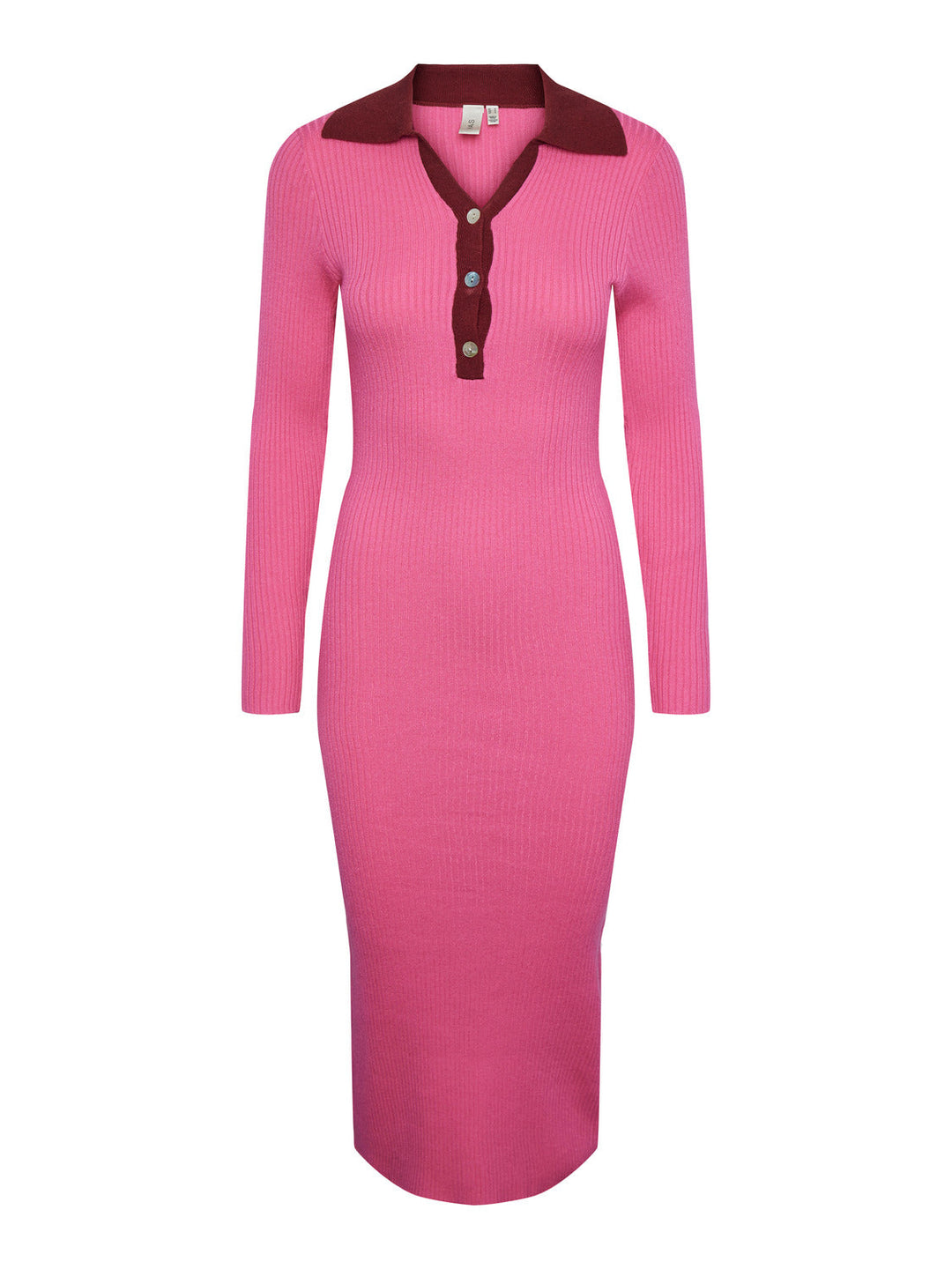 Y.A.S, Yasminna Ls Midi Knit Dress, Phlox Pink