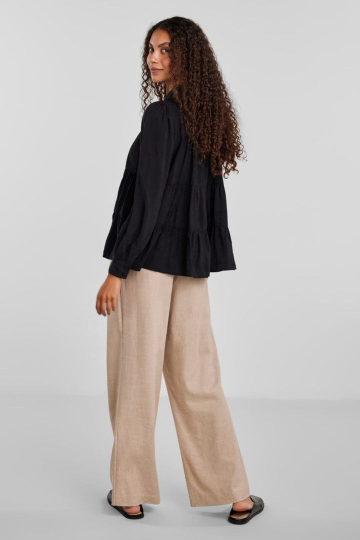 Y.A.S - YasPala Ls Shirt S. - Black Bluser 