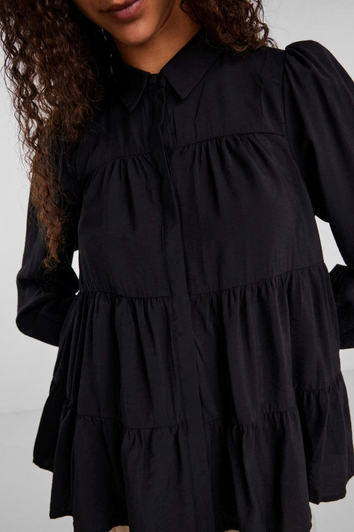 Y.A.S - YasPala Ls Shirt S. - Black Bluser 