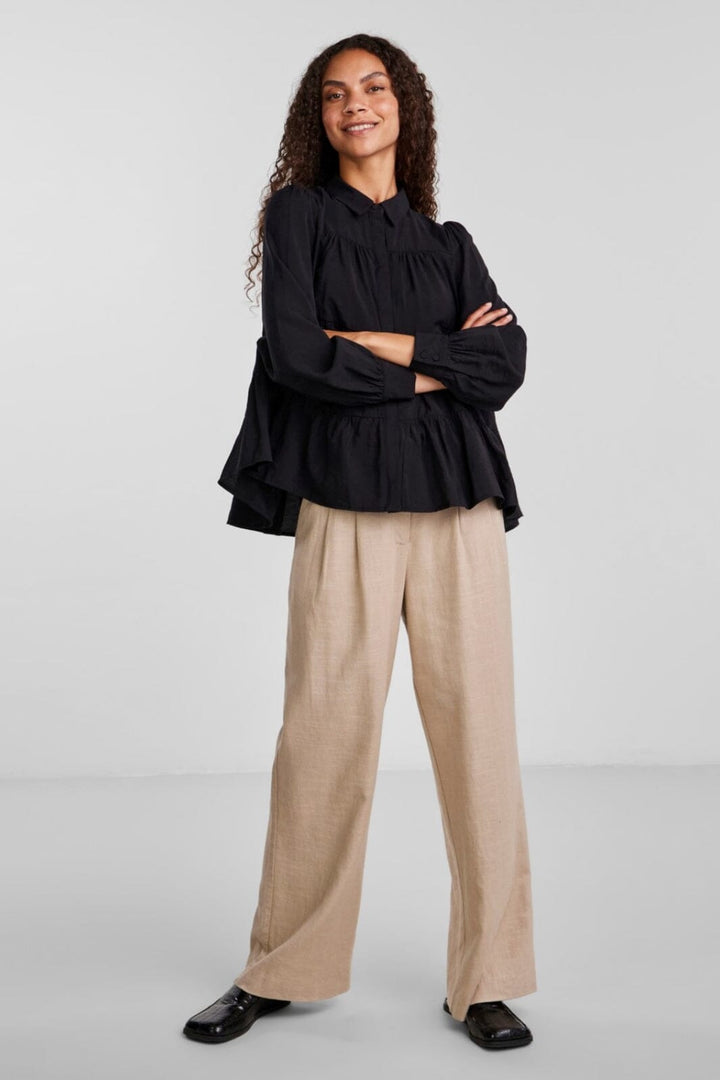 Y.A.S - YasPala Ls Shirt S. - Black Bluser 